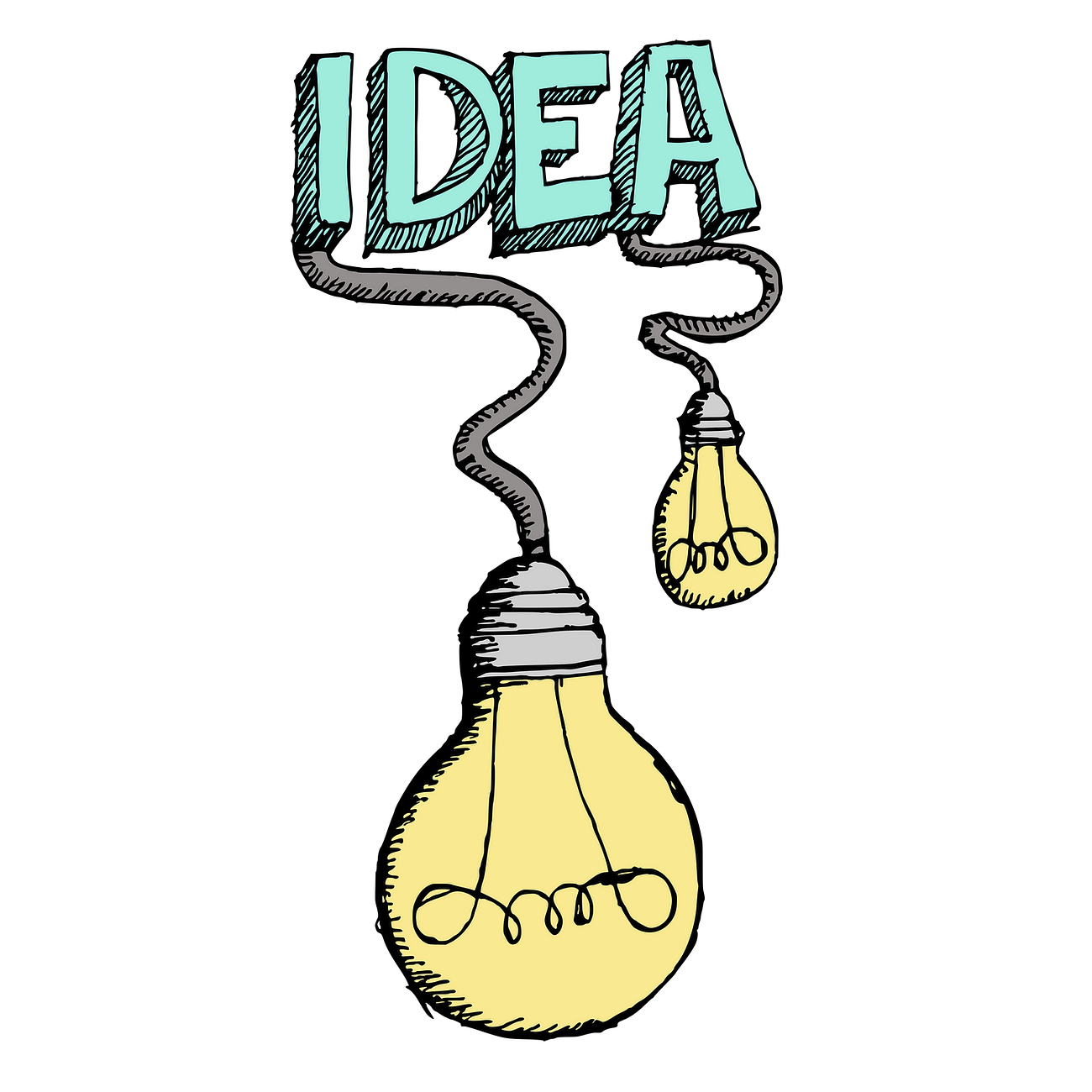 Idea typography png sticker, light